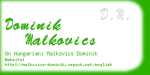 dominik malkovics business card